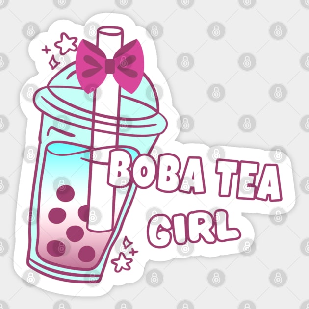 Boba Tea Girl Milk Bubble Balls Drinks Sticker by Sassee Designs